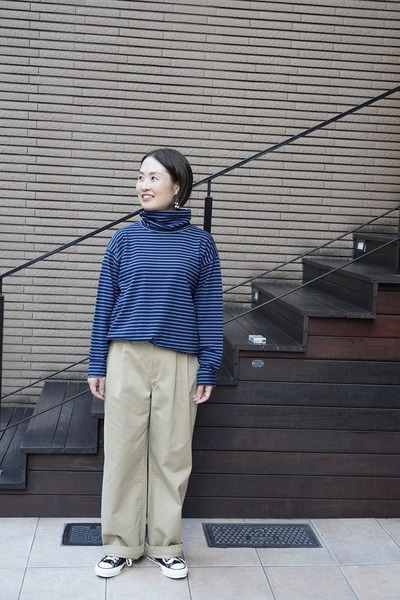porter classic porter classic H/W indigo border turtleneck