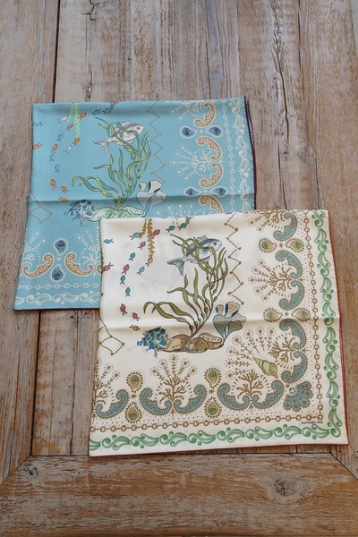 MANTERO man silk twill scarf  CORAL GARDEN