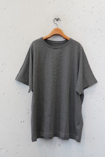 PORTER CLASSIC pc H/W Beatnik Border Island Shirt gray black