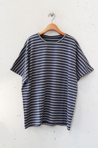 PORTER CLASSIC pc H/W Beatnik Border Island Shirt  blue