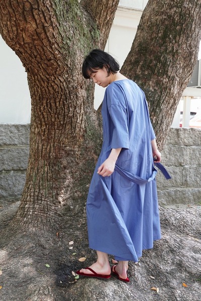 apuntob apt Dress super washed popline with belt